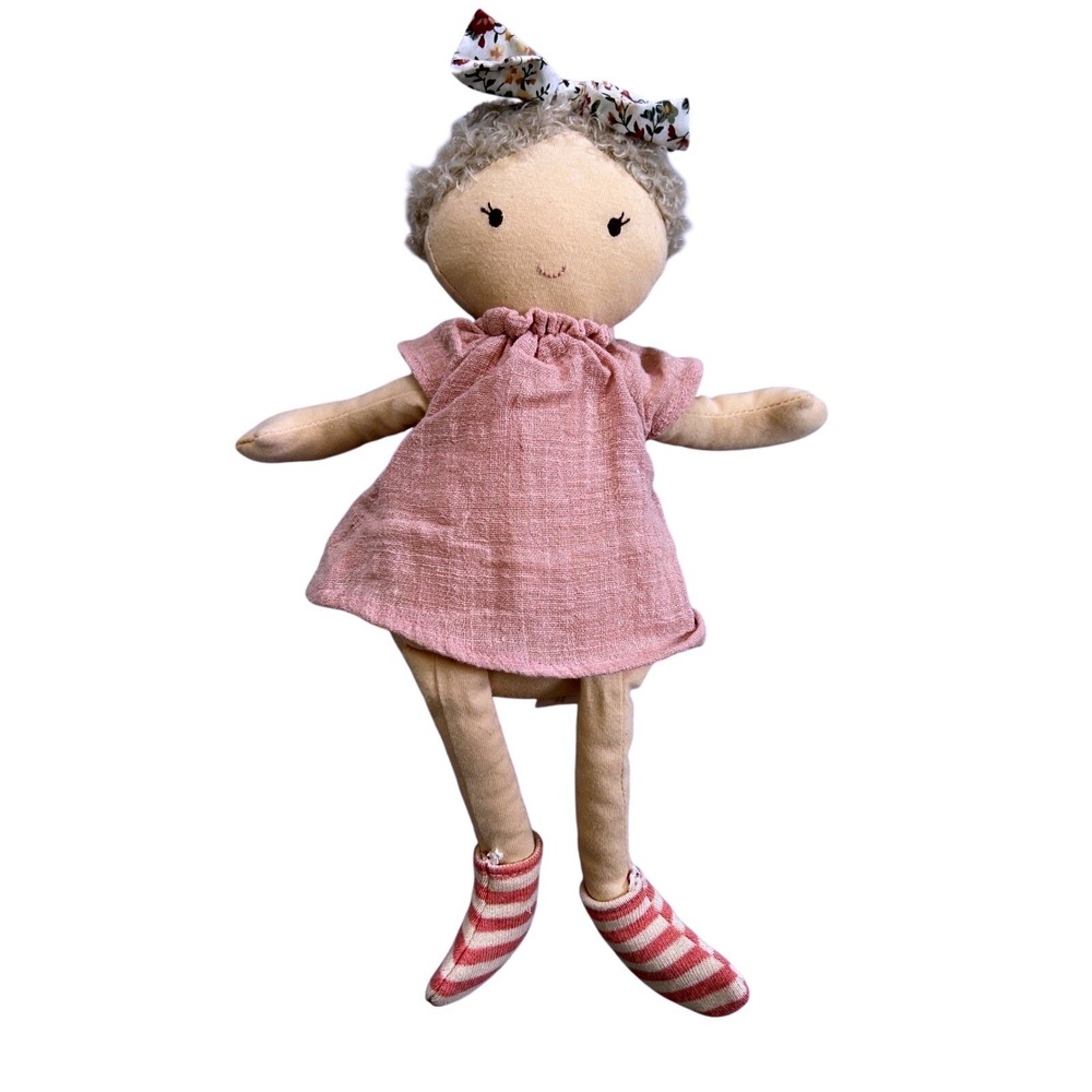 Mon‎ Ami Designs Fabric Poppy Raggdoll Soft Plush Pink Dress Socks Toddler Child